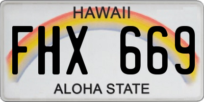 HI license plate FHX669