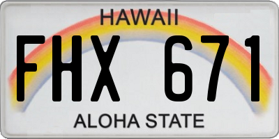 HI license plate FHX671