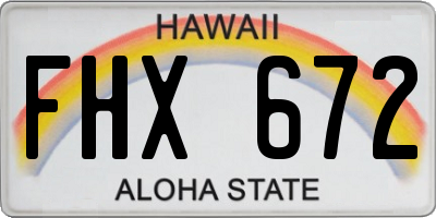 HI license plate FHX672