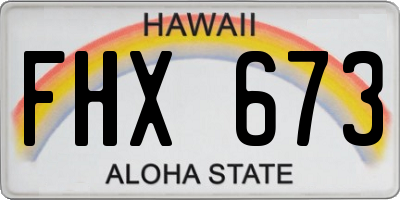 HI license plate FHX673