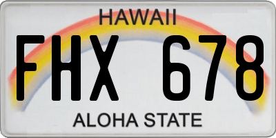 HI license plate FHX678