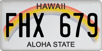 HI license plate FHX679