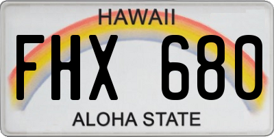 HI license plate FHX680