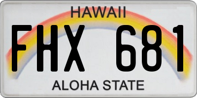 HI license plate FHX681
