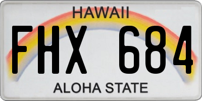 HI license plate FHX684