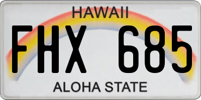 HI license plate FHX685