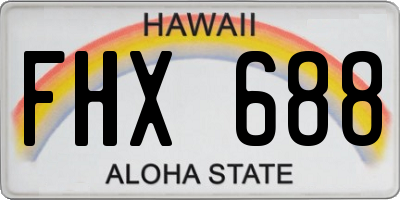 HI license plate FHX688