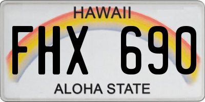 HI license plate FHX690