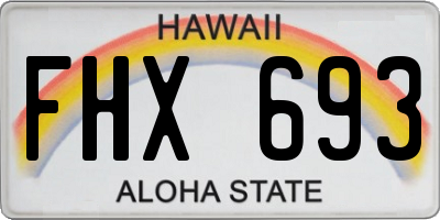 HI license plate FHX693