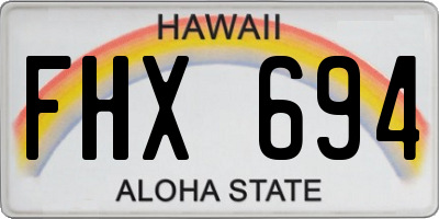 HI license plate FHX694