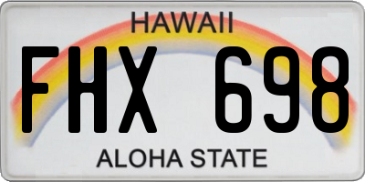HI license plate FHX698