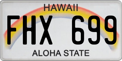 HI license plate FHX699