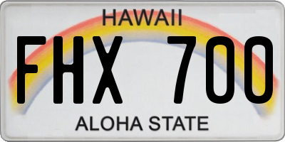 HI license plate FHX700