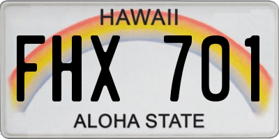 HI license plate FHX701