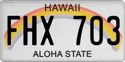 HI license plate FHX703
