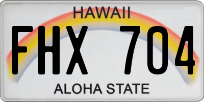 HI license plate FHX704