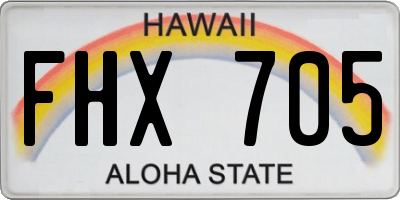 HI license plate FHX705