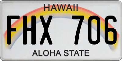 HI license plate FHX706
