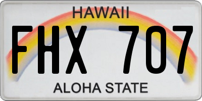 HI license plate FHX707