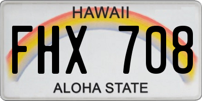 HI license plate FHX708