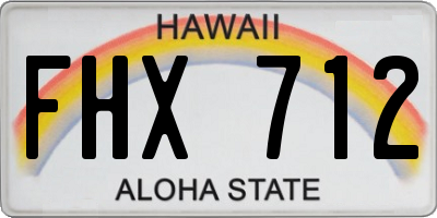 HI license plate FHX712