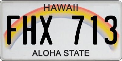 HI license plate FHX713