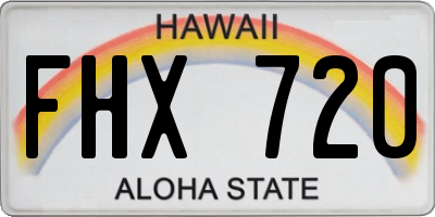 HI license plate FHX720