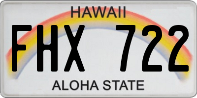 HI license plate FHX722