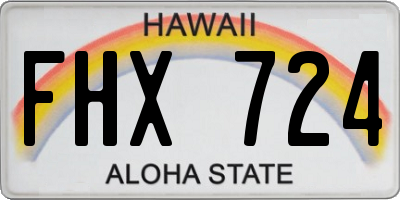 HI license plate FHX724