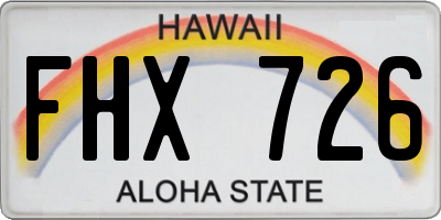HI license plate FHX726