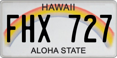 HI license plate FHX727