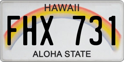 HI license plate FHX731