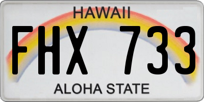 HI license plate FHX733