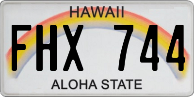 HI license plate FHX744