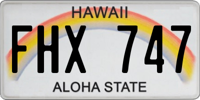 HI license plate FHX747