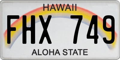 HI license plate FHX749