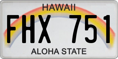 HI license plate FHX751