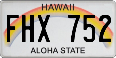 HI license plate FHX752