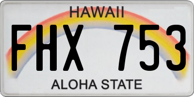 HI license plate FHX753