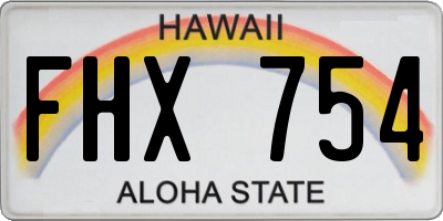 HI license plate FHX754