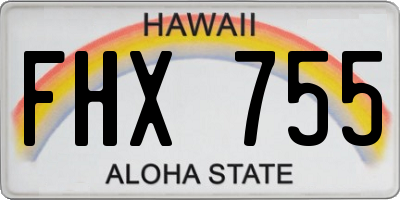 HI license plate FHX755