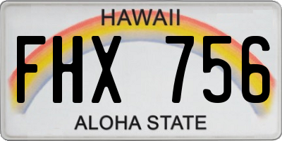 HI license plate FHX756