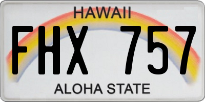 HI license plate FHX757