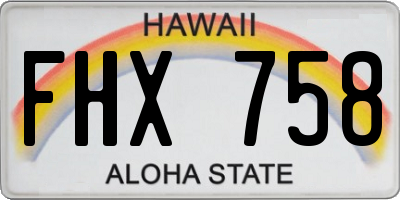 HI license plate FHX758
