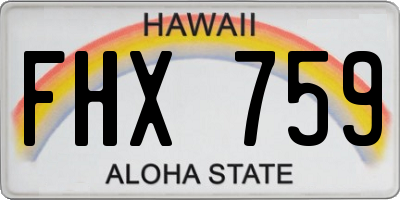 HI license plate FHX759