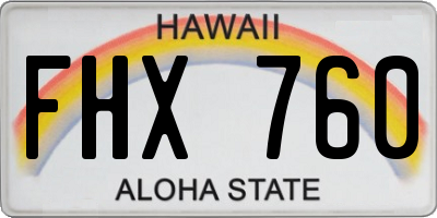 HI license plate FHX760