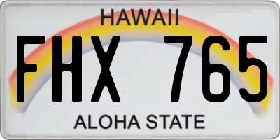 HI license plate FHX765