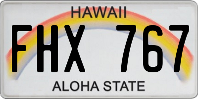 HI license plate FHX767