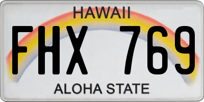 HI license plate FHX769