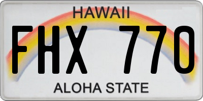 HI license plate FHX770